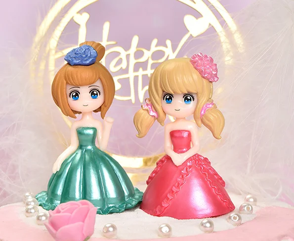 Садовая статуя торта topper фигурка Миниатюрная игрушка кавайная кукла принцессы
