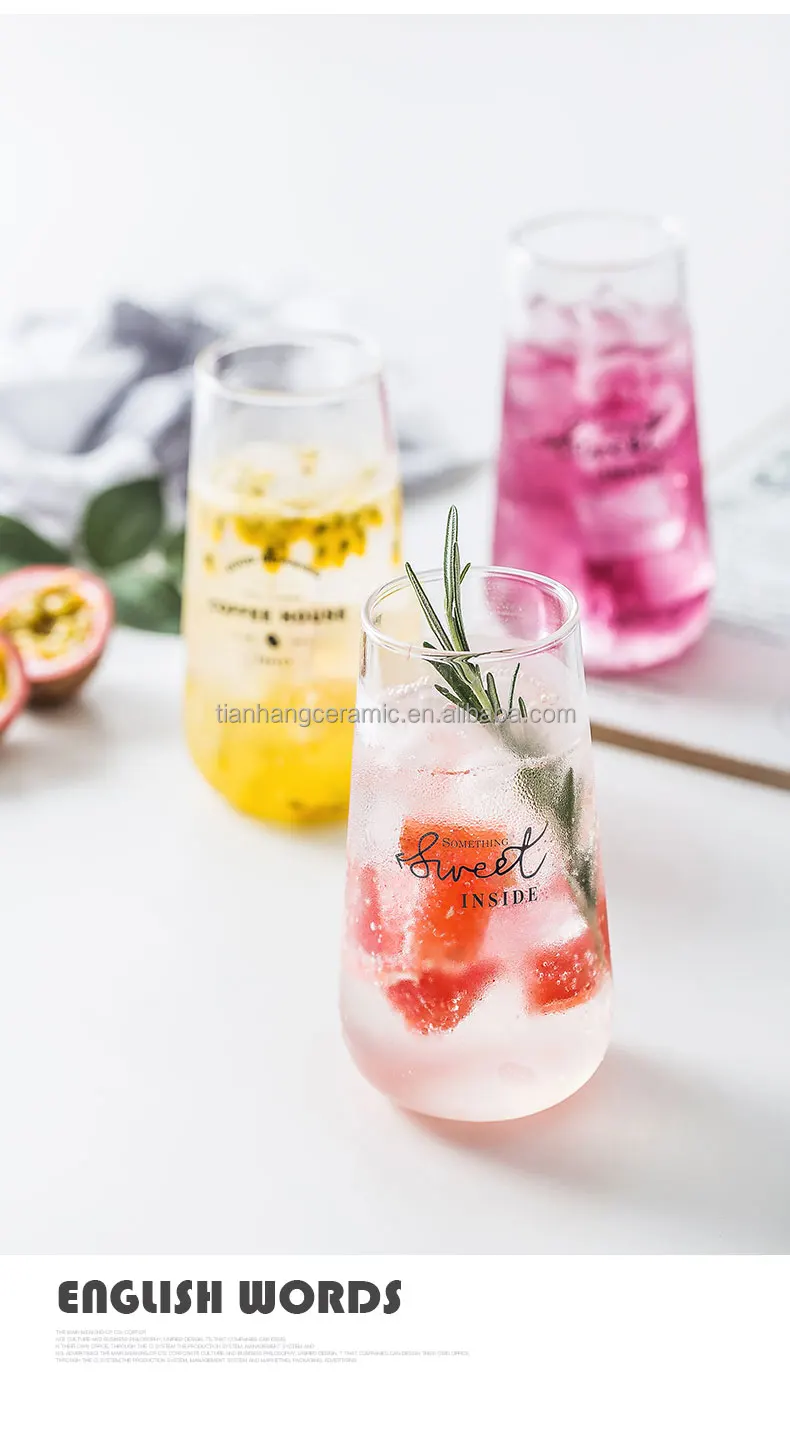 2021 Hot Sale Wholesale Custom Logo nordic Glassware clear Mug Heat Resistant cola fruit juice Glass Cup 450ml Cocktail Glass   .jpeg