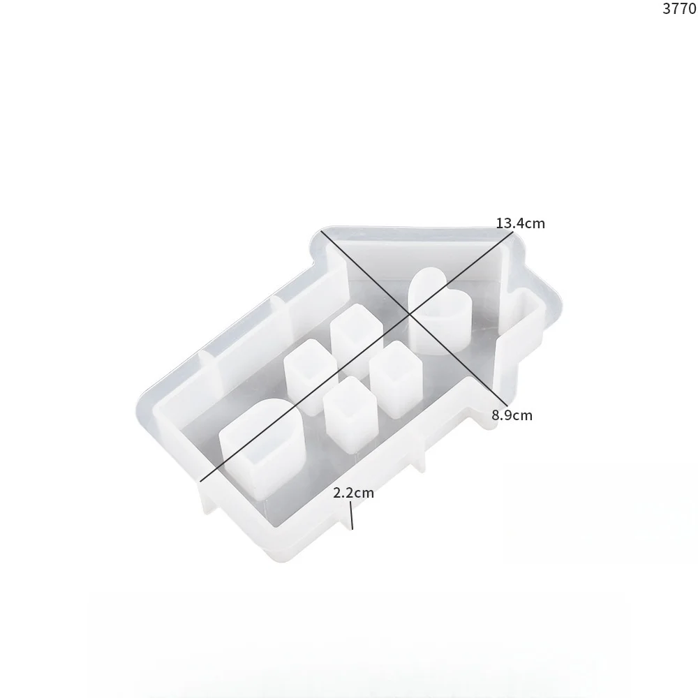 Rawmand House Shape Silicone Resin Mold Silicone Candle Mould Resin Art Soap Wax Epoxy Casting Mould DIY Gypsum Cement Art