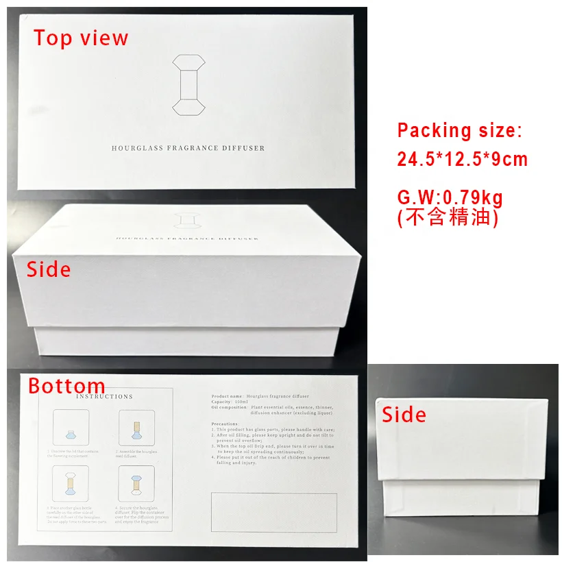 New Arrival Hourglass Diffuser Aromatherapy Essential Oil Diffuser Gift Set Home Air Freshener Aroma Diffuser Luxury Scenting