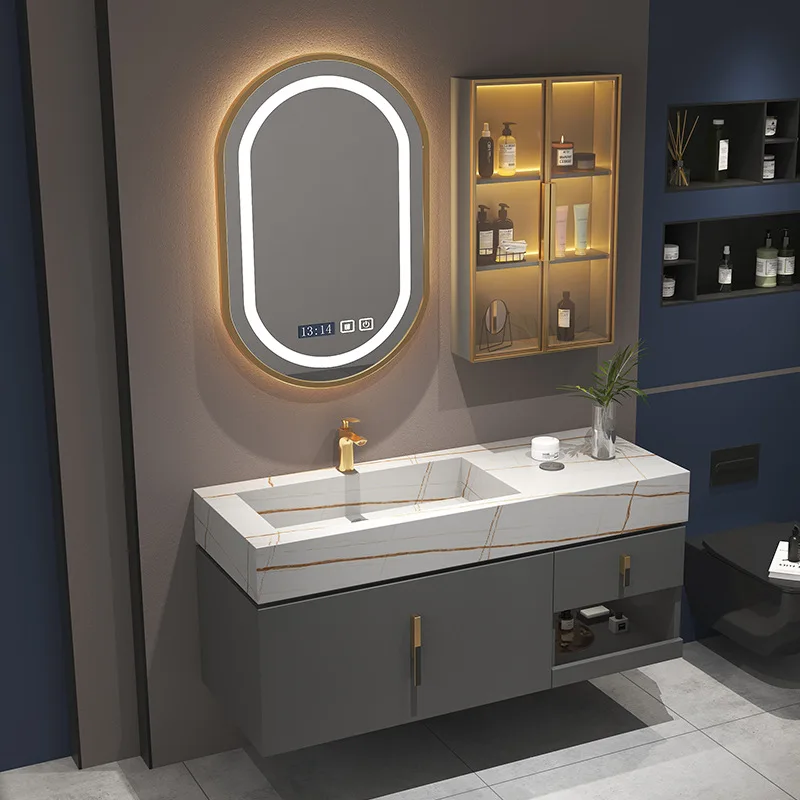 Custom floating bathroom cabinets vanity modern design size 30/34/36/42 inch with sinks in wood or stainless steel