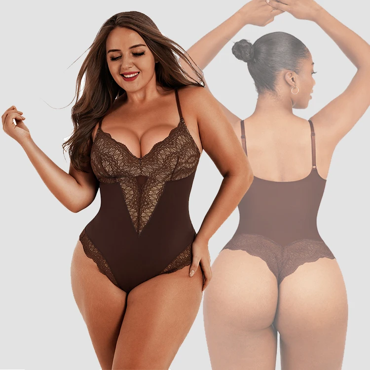 Wholesale One-Piece Basic Bodysuits For Women Sexy Ultra-Versatile Lace Thong Body Shaper Lingerie Bodysuit
