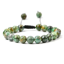 Custom woven bracelets Natural Stone 7 Chakra Energy Gemstone Handmade Bead Woven Friendship Macrame Bracelet