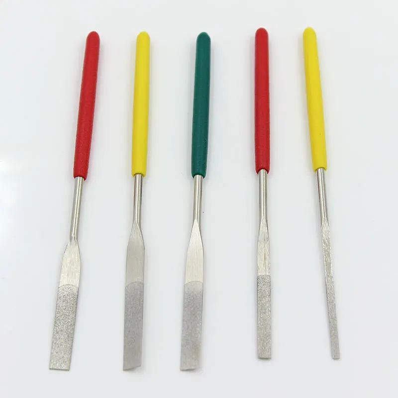 Small diamond file for flat shape grinding and dressing