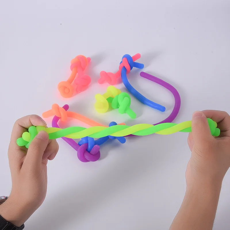 Colorful novel anti stress TPR elastic noodles toys DIY decompress stretch Monkey Noodle Toys