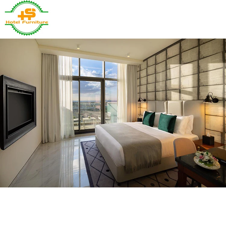 
Metal or Stainless steel or Wood or panel Hotel Bedroom Furniture (HS-N274) 