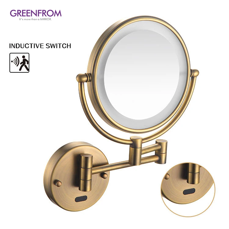 Led Double Sided Bathroom Magnifying Mirror Extendable Wall Mounted Makeup Mirror