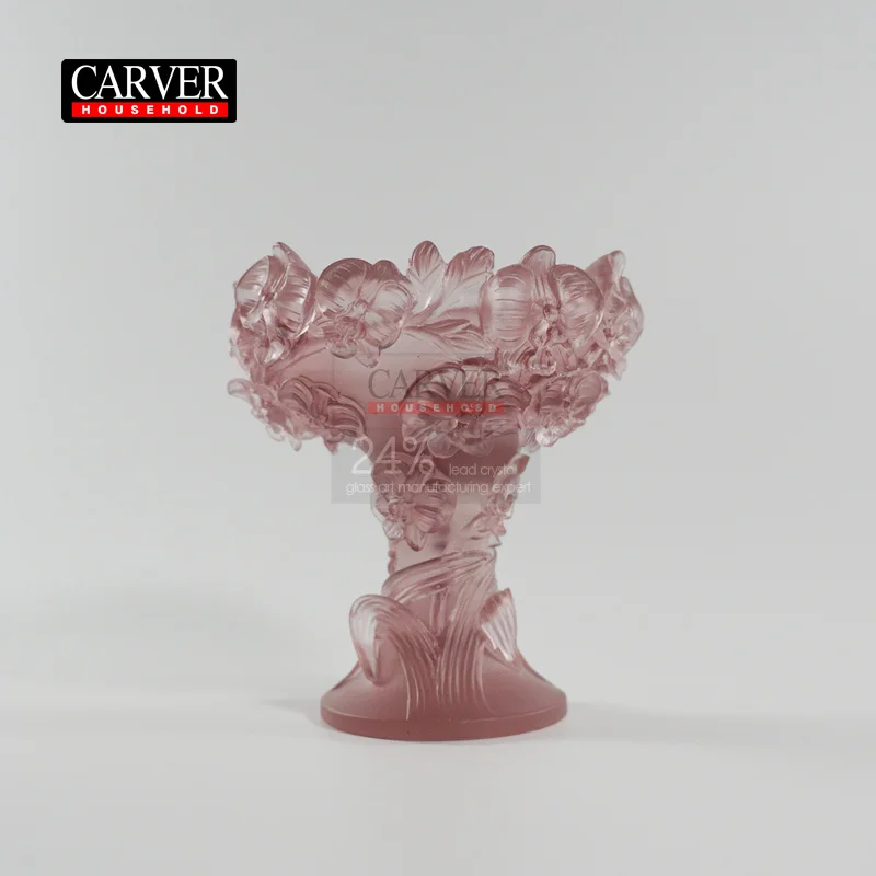 Handmade Home Decoration Unique Arabic Green Liuli Moth Orchid Crystal vase