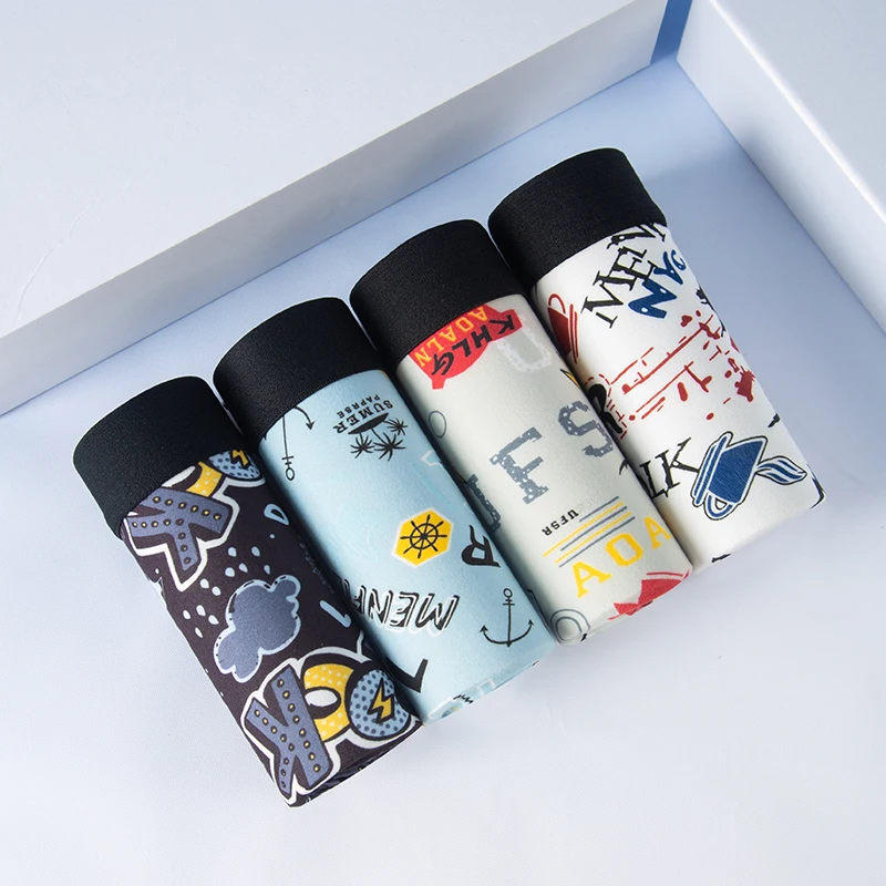 Factory Directly Wholesale Machine Washable Premium Quality Men Fashion-Forward Print Boxer Briefs