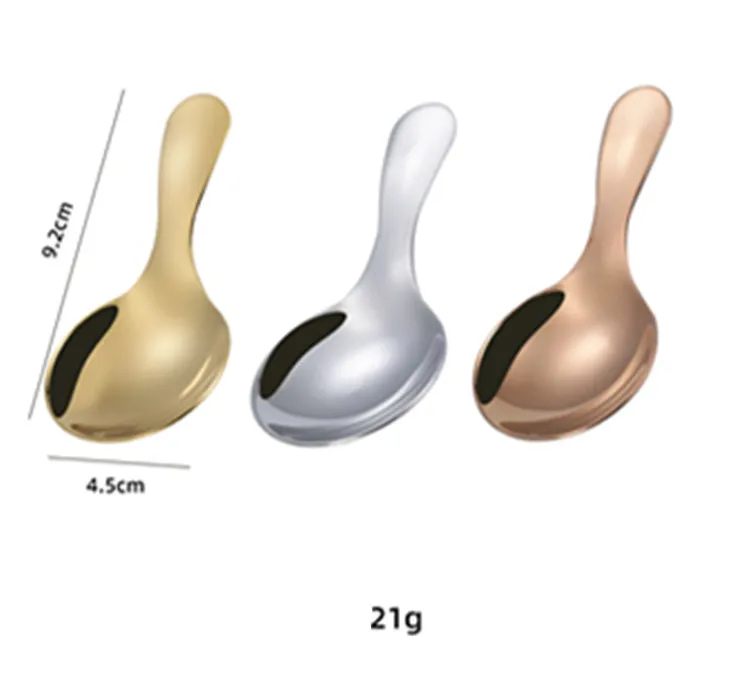 2342 Thickened dessert 304 stainless steel round spoon Creative ice cream ice cream spoon