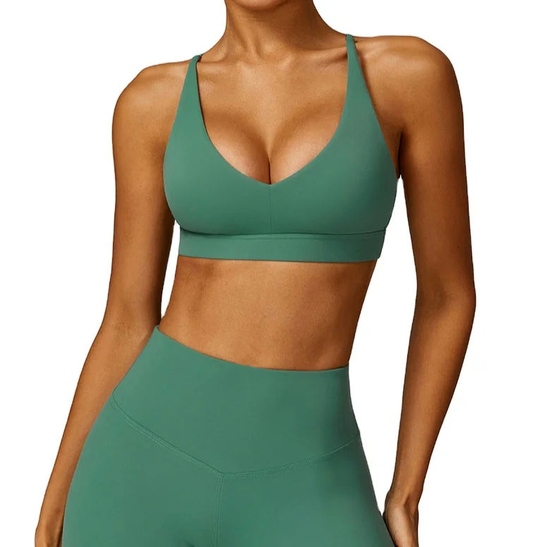 Brushed Beautiful Back Quick Dry Fitness Gym Jogging Yoga Vest Women Wear Running Sports Bra Sleeveless Top