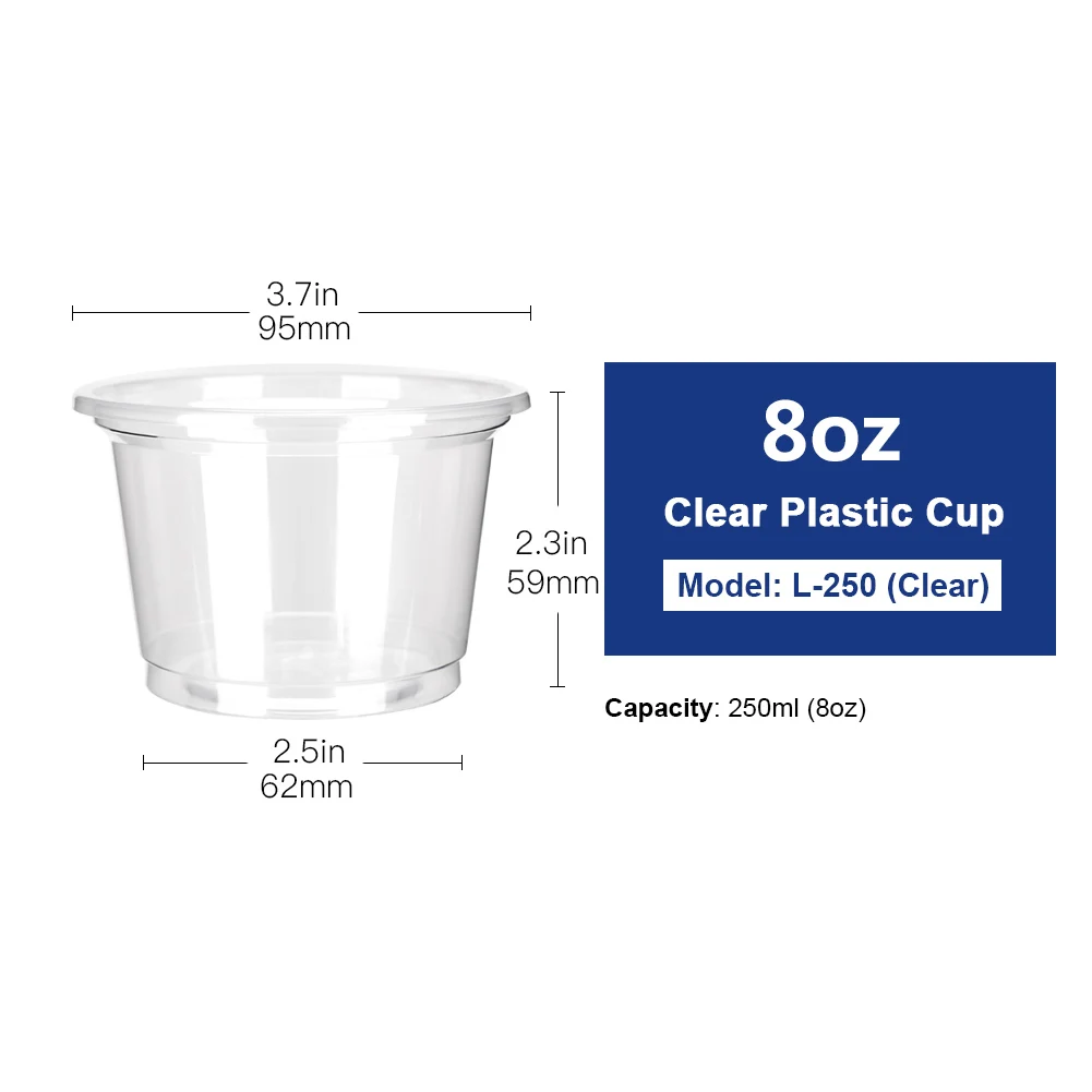 8 унций одноразовые пластиковые стаканчики с куполообразными крышками для мороженого