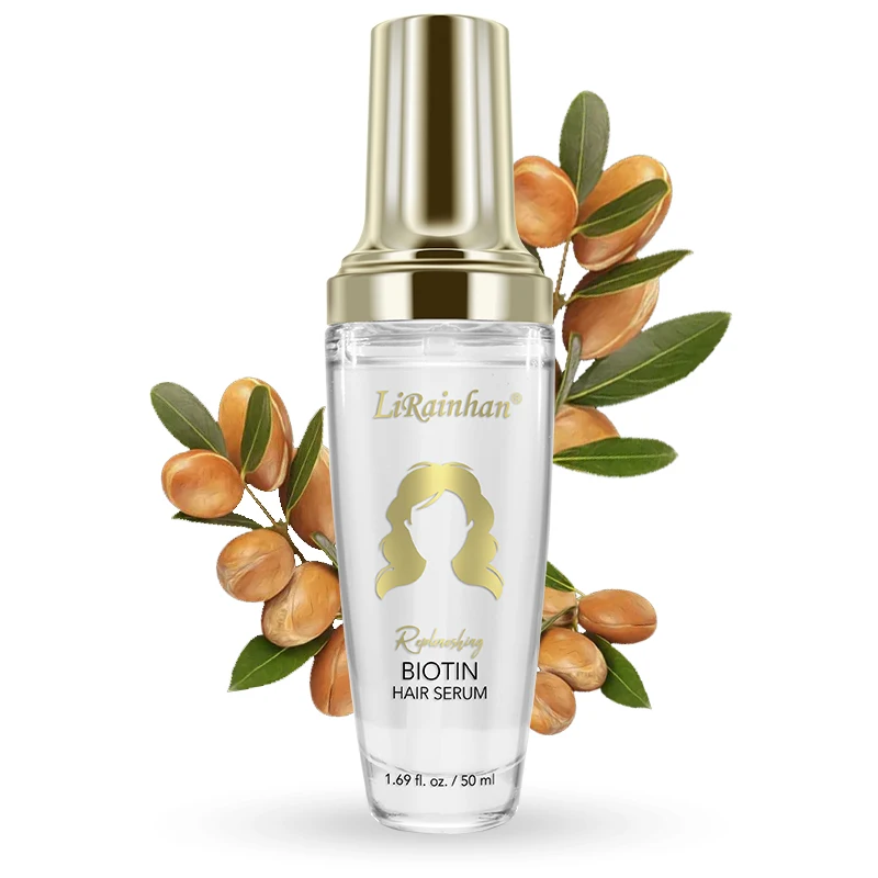 Private Label Hair Care Products Hair Treatment Biotin Keratin Liquid Hair Serum Freshing With Luxury Glass Bottle