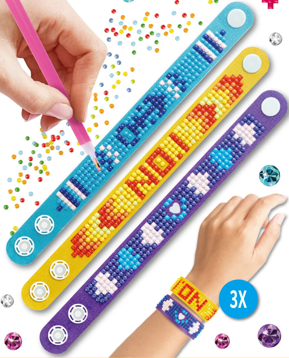 2024 Hot selling Custom DIY crafts kit Diamond diy Bangles  Diamond Painting for Kids DIY Gem toy Bracelets Kit