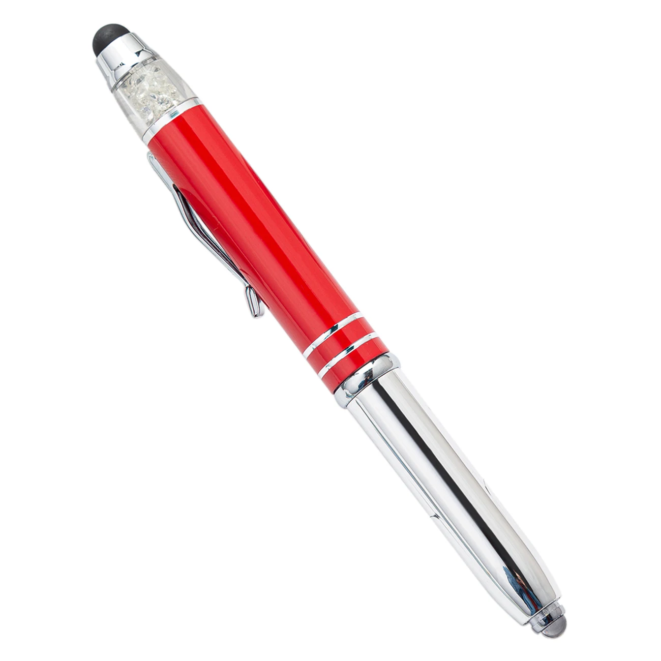 High Quality Multi-function Metal Stylus Crystal Pen Screen 3 in 1 Led Ballpoint Pen