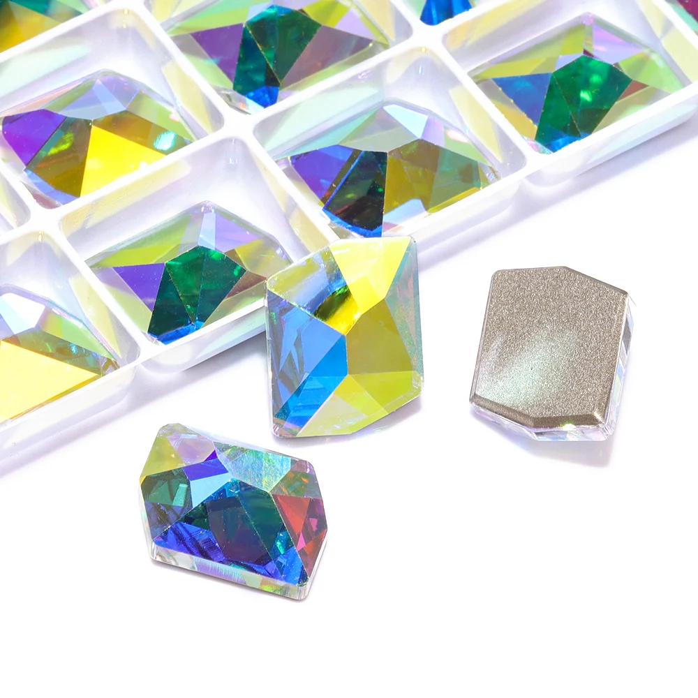 Cosmic FlatBack Bevel Stone Glass Crystal AB Flat Back Coloful Rhinestones Buttons for Bouquet Rhinestones