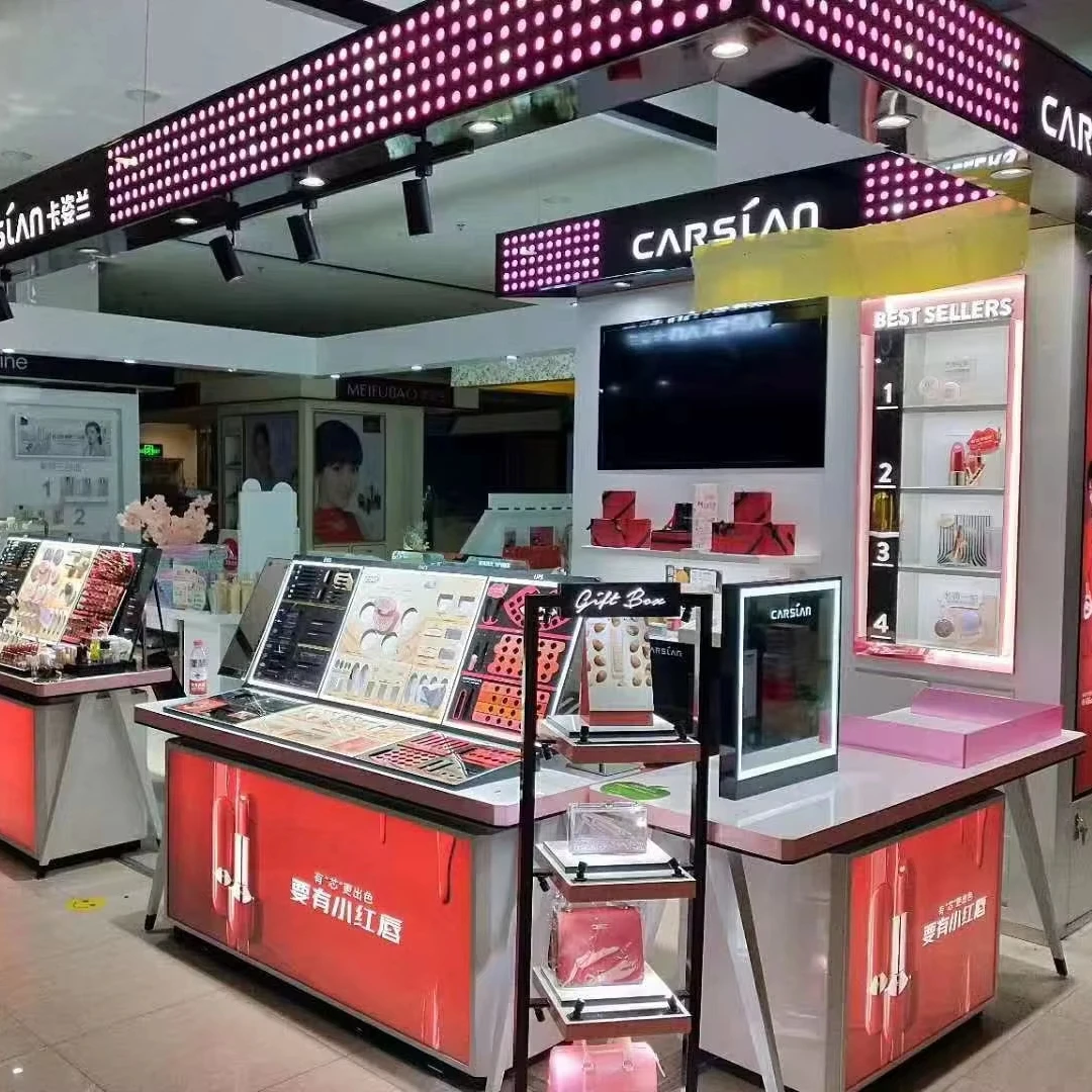 Fashion Display Showcase Cabinet Interior Design Lipstick Cosmetic Makeup Display Stand OEM ODM