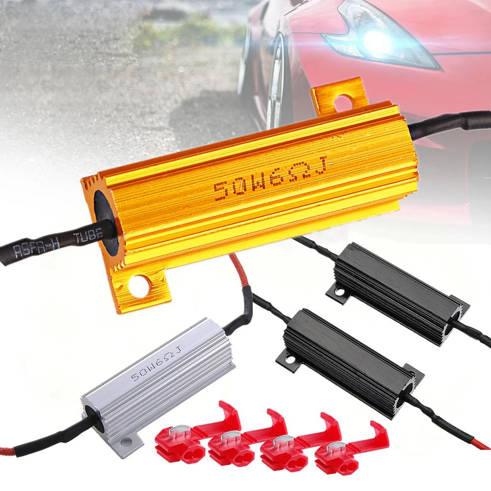  H1 H3 H4 H7 H11 9005 9006 880 881 HID Светодиодная лампа фары canbus предупреждающий подавитель светодиодный резистор нагрузки 50 Вт 6 Ом