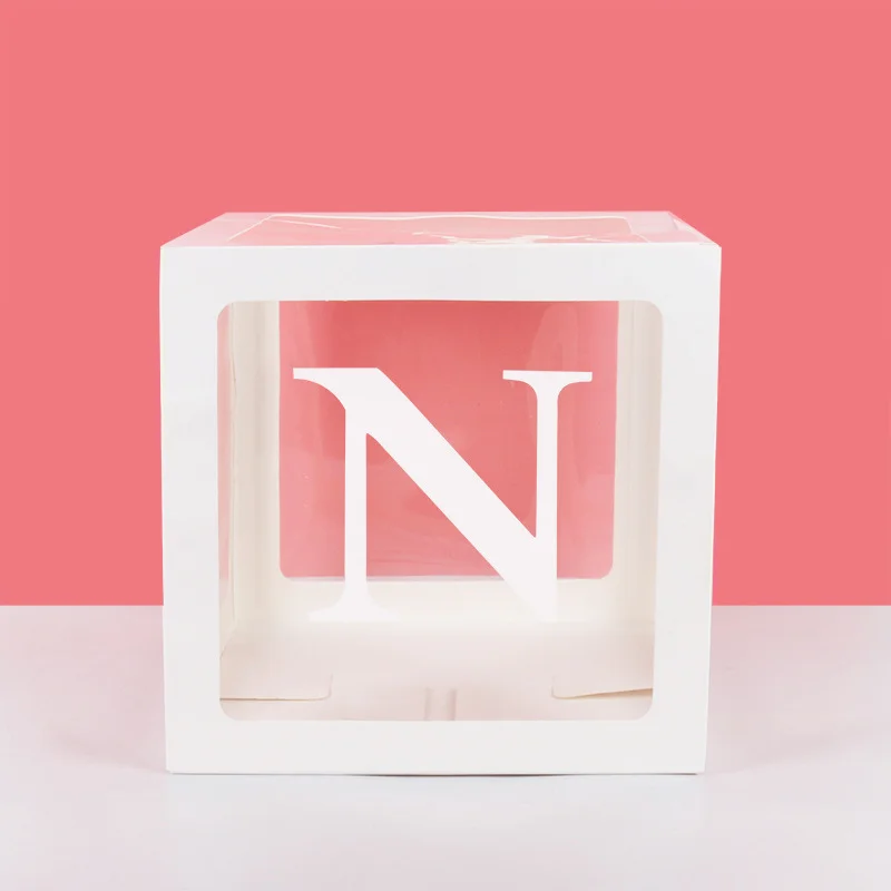 30 CM Girl and Boy Box Transparent Balloon Boxes Block for First Baby Shower Wedding Party Decorations