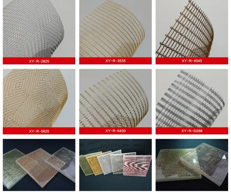 laminated glass metal mesh