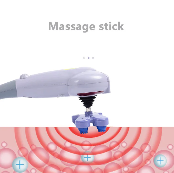 Handheld electric high-power tapping electric instrument Dolphin Massager Stick 7 head massage stick 2 in1 stepless motor