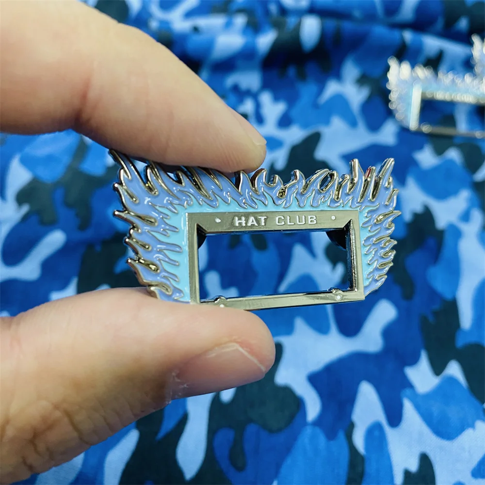 Manufacturer Wholesale Custom Metal Craft Enamel Frame Hat Pin Hat Flame Frame Pin