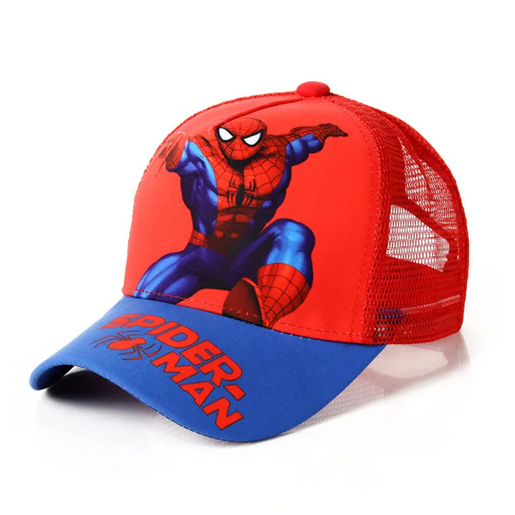 Wholesale Age 2-8 Spiderman Baseball Cap Cartoon Adjustable Snapback Hip Hop Cap Sports Sun Protective Hats