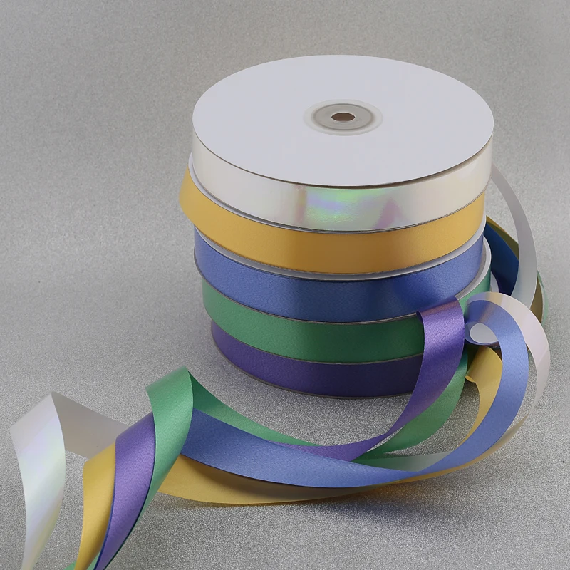 Wholesale Plastic Gift Ribbon Roll Assorted Color Gift Wrapping Ribbon Christmas Birthday Decoration Packing Ribbon
