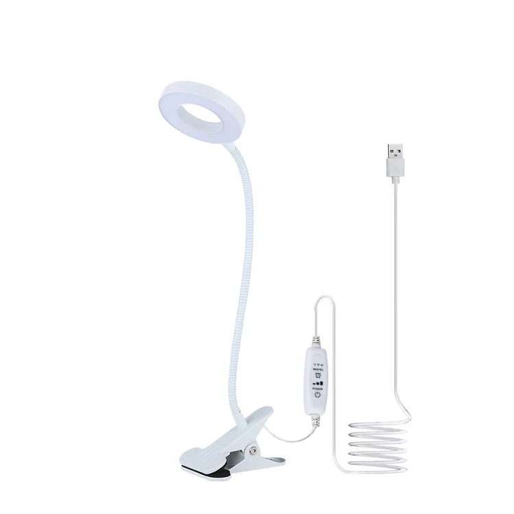 Drop Shipping Nordic 3 Brightness USB Metal LED Clip Desk Lamp Study Book Light Nightlight For Office