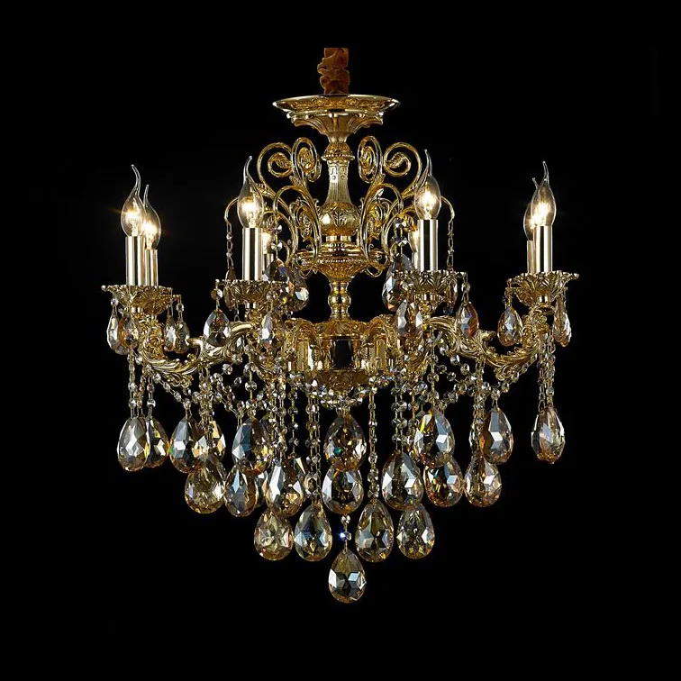 2020 Crystal ball wrought iron black glass chandelier