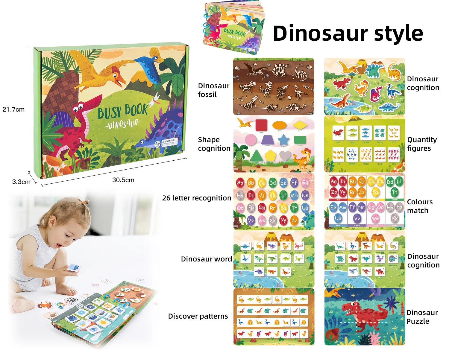 ITTL Education sensory baby book animal ranch quiet book busy learning toy book for early educational