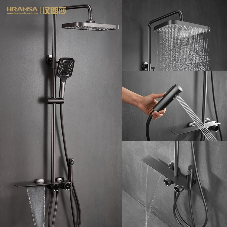 NEW NEW SHOWER SET MODEL PN011 WATERFALL SPOUT BRASS BATHROOM SHOWER  FAUCETS IN HOT SALES