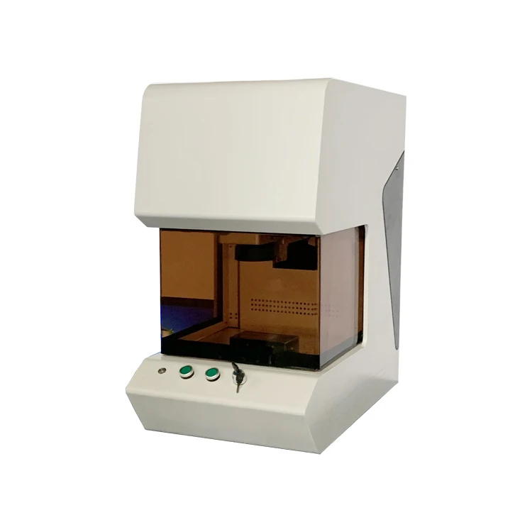 Fiber Laser 20w 30w 50w Auto Focus Marking Machine Enclosed Type For Gold Silver Brass Copper Jewelry Engraving