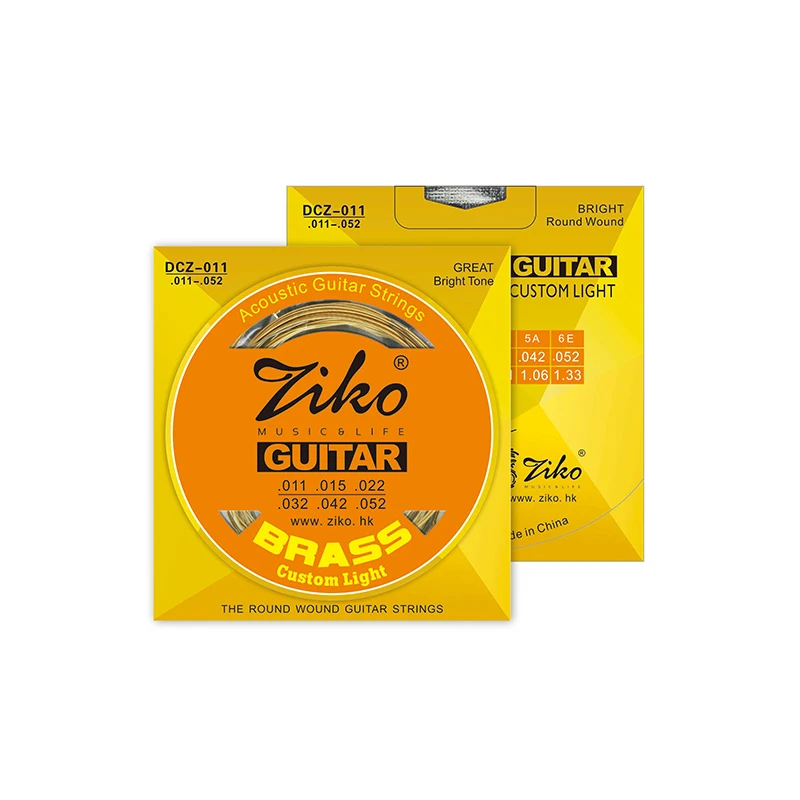Оптовая продажа оригинальные латунные гитарные струны Ziko для акустической гитары