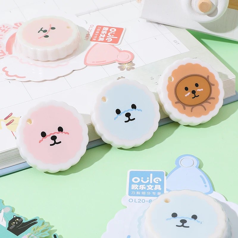 OULE Cute Office Supplies Portable Knives Round Bear Utility Knife