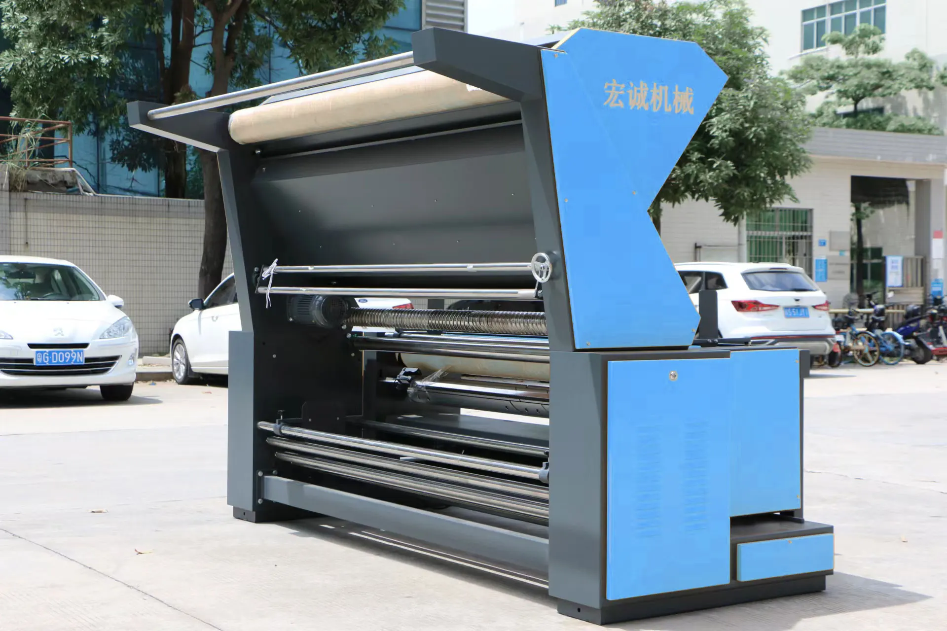 Auto Cloth Inspection Machine Knitting Fabric Rewinding Automatic Spreader Spreading Machine