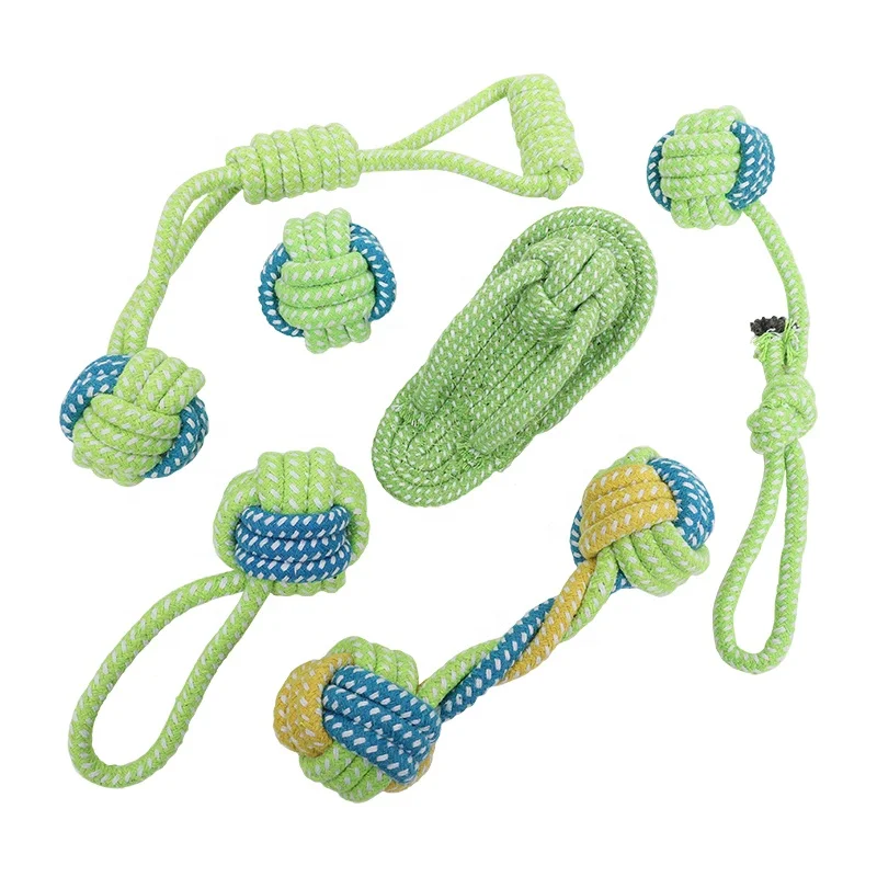 Factory Wholesale Custom Logo Cotton Rope Interactive Pet Bite Toy Dog Chew Toy