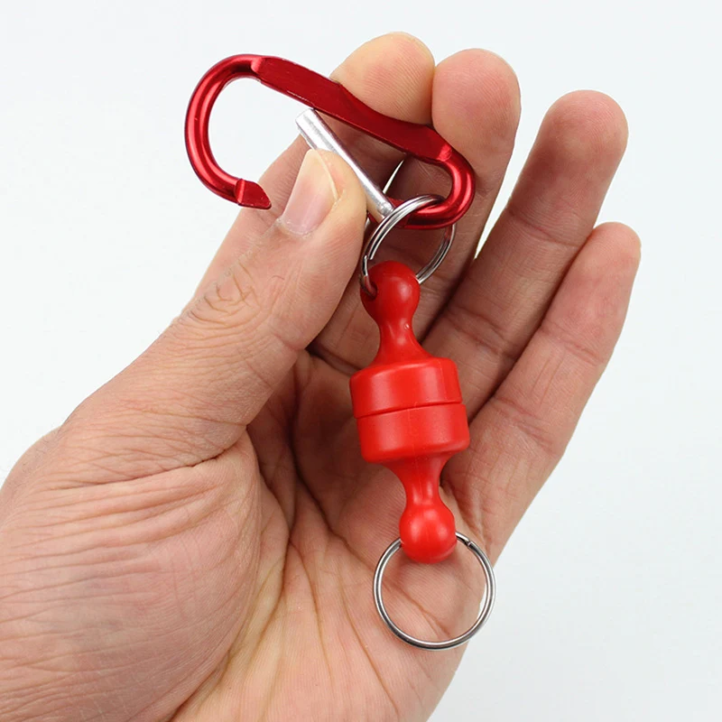 FEATHER 5 Colors Magnetic Buckle 12cm 16.8g New Magnet Buckle Fly Fishing Magnetic Net Release Clip Hanging Holder Lanyard Clip