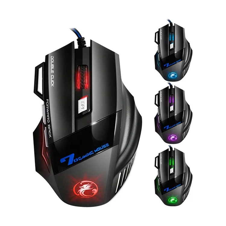 Imice X7 Wireless Wired Dual Mode 7 Keys LED Breathing Light Gaming Mouse