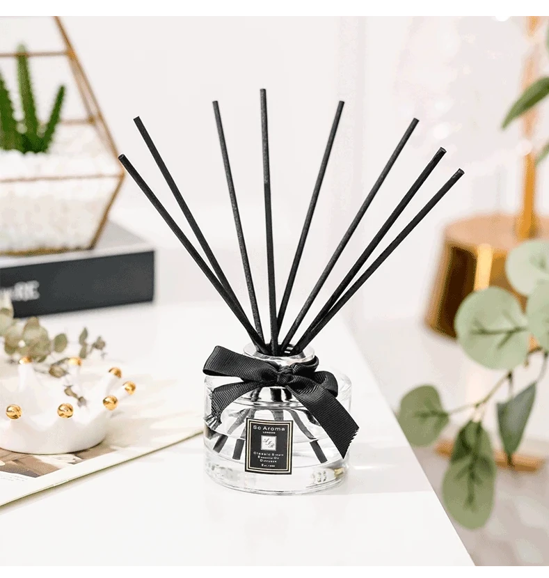 Multi inventory Round 150ml clear reed diffuser Bottle Aromatherapy Bottle with rattan sticks for aroma oil container For Hotel