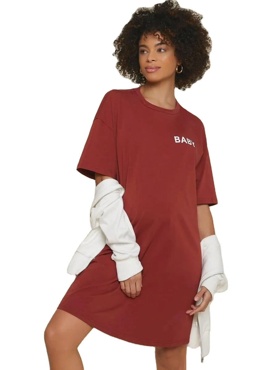 Fashion design BASICS Maternity Letter Graphic Tee Dress maternity clothes clothing