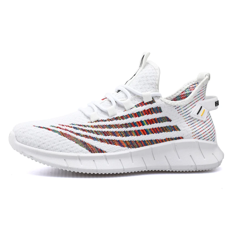 
High quality black and white knitting breathable ladies casual shoes sneakers 