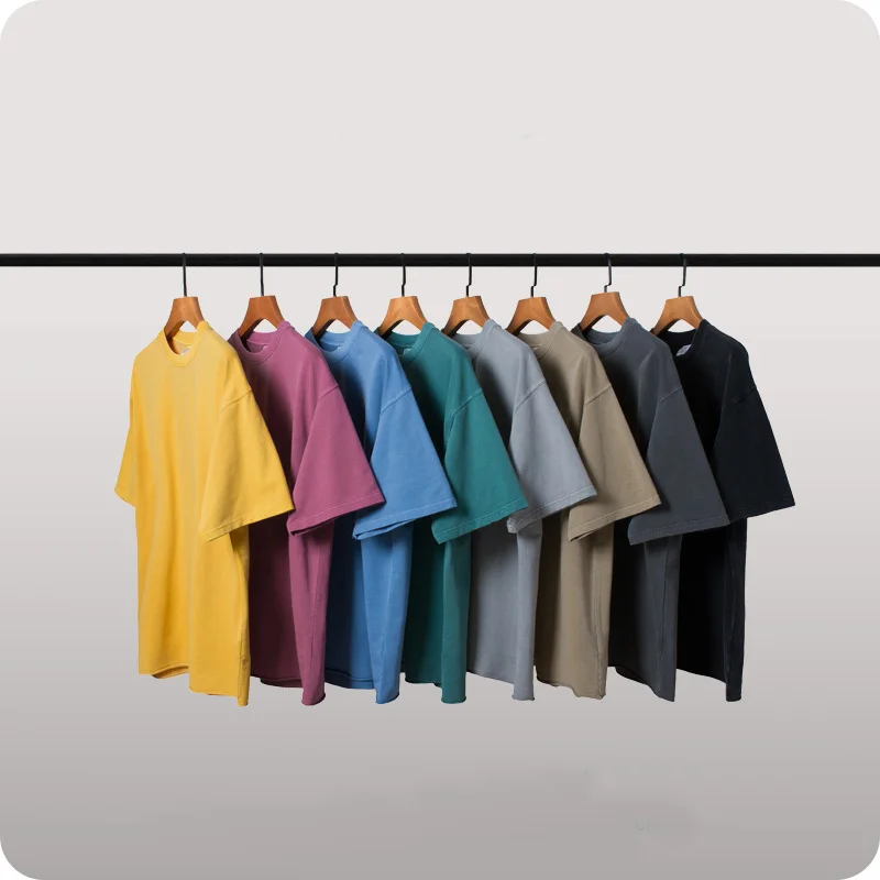 summer street wear drop shoulder vintage oversized tshirt 100% cotton hemp tshirt