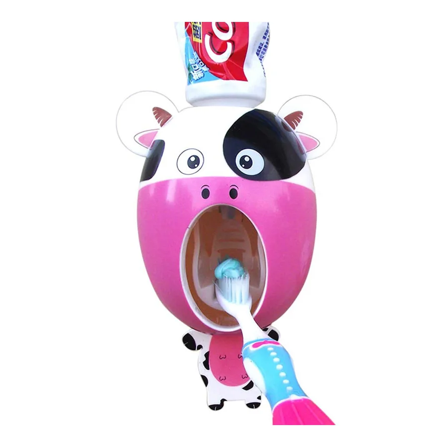 Dropshipping Bathroom Wall Mounted Automatic  Children Kids Family Cartoon Animal  Dispenser Toothpaste Squeezer