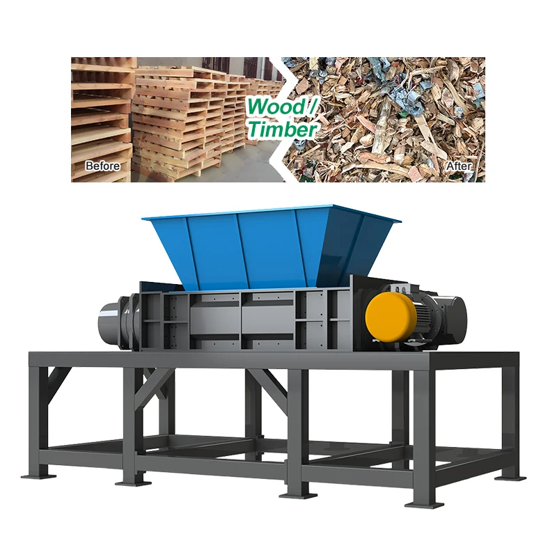 Industrial Supply Double Shaft Shredding Machine Wood Pallet Bulky Waste Tire Metal Drum Corn Straw Shredder