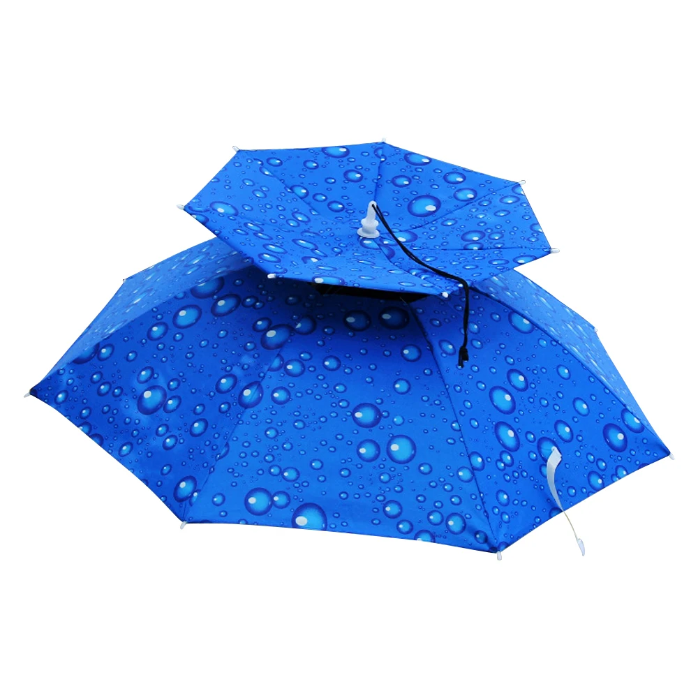 OVIDA 21 inch hat umbrella double layer with silver UV coating windproof hat parasol