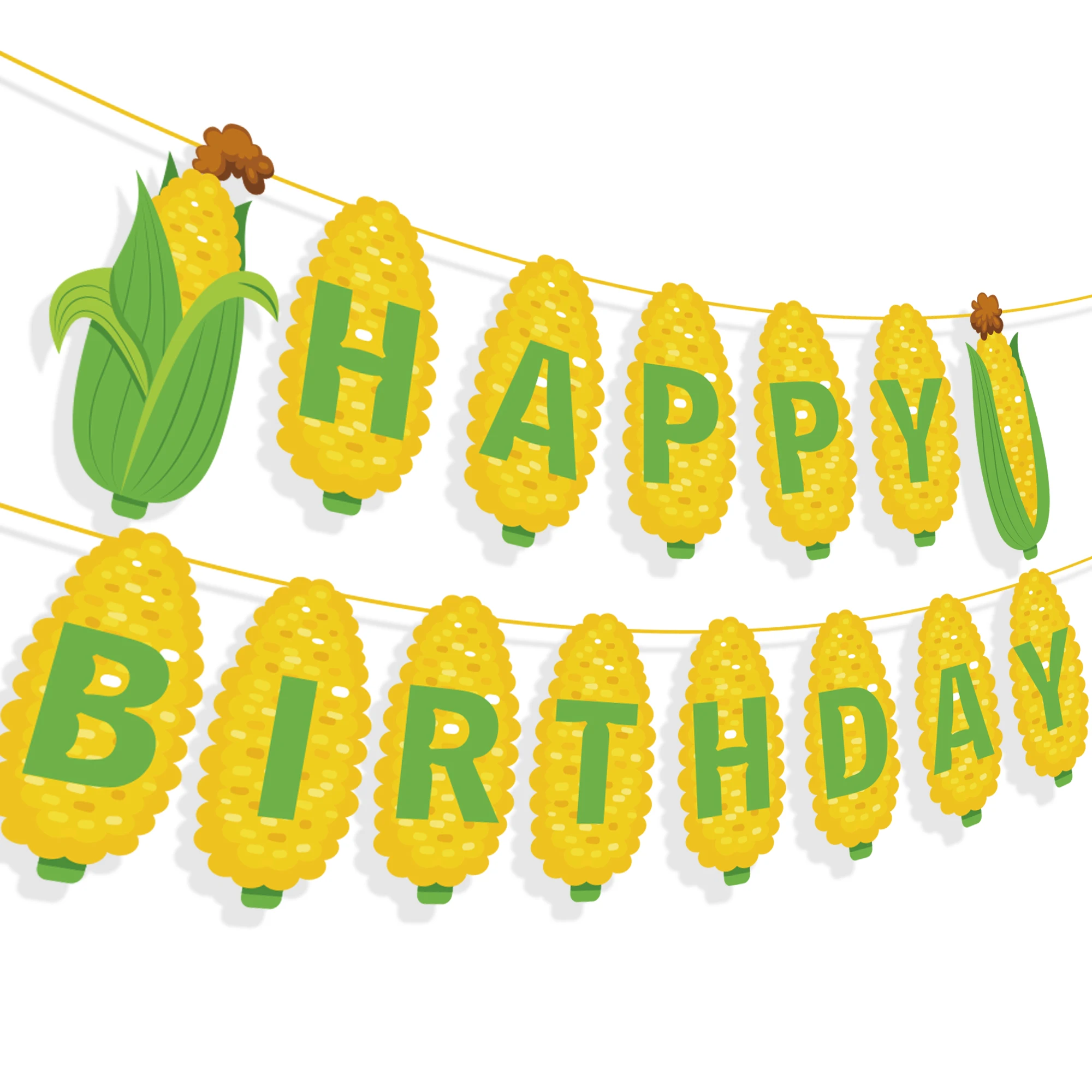 BA390 Custom Corn Printed Harvest Festival Paper Flag Banner for Harvest Festival Party Supplies