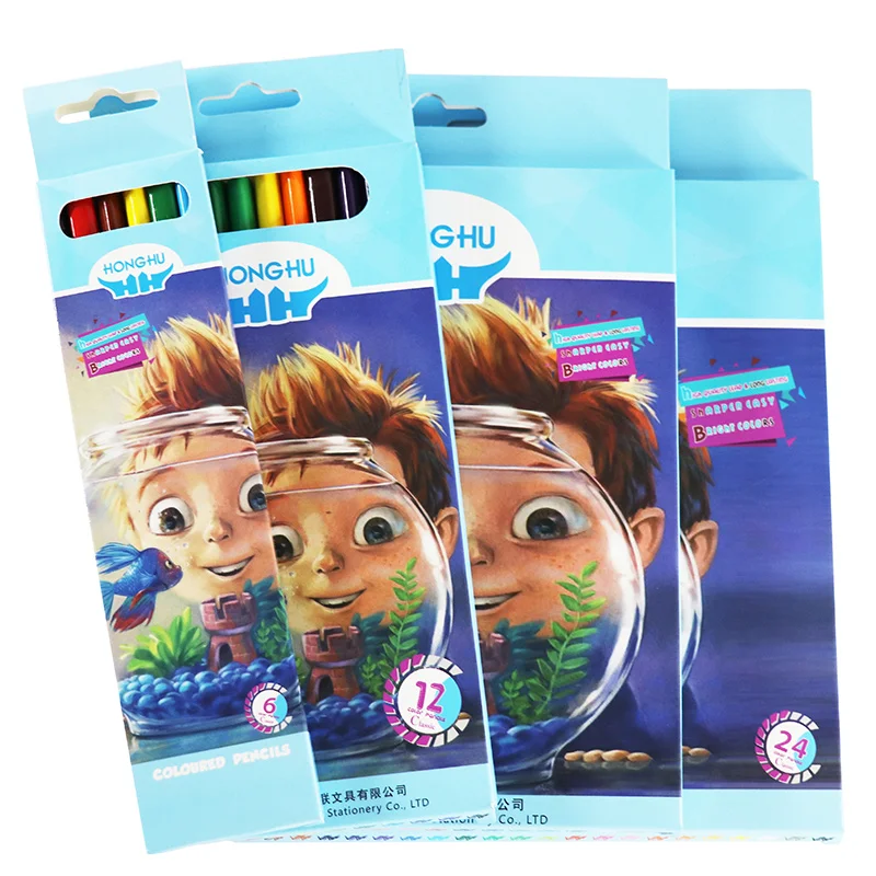 
HONGHU wooden color pencil set 6 12 18 24 colour pencil drawing Good Lead Packing School Packaging Office Color Printing Type 