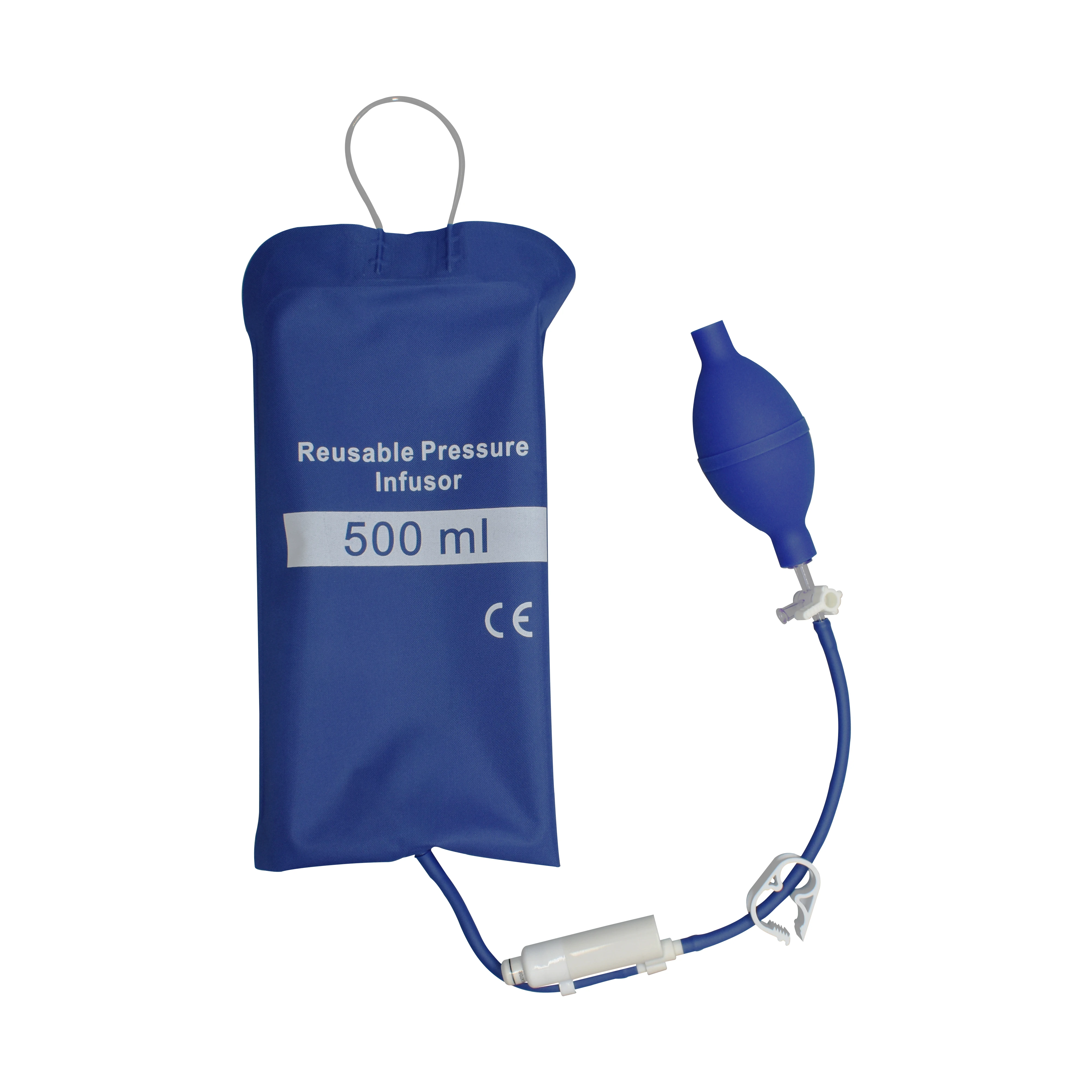 500 ml Reusable Manual pressure infusion bag with Piston Gauge