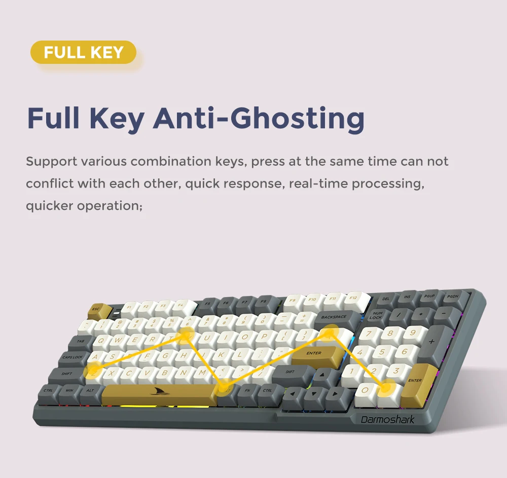 Motospeed Darmoshark K7 Pro Mechanical Keyboard Gaming  RGB  For PC Laptop Gamer Computer original factory supplier